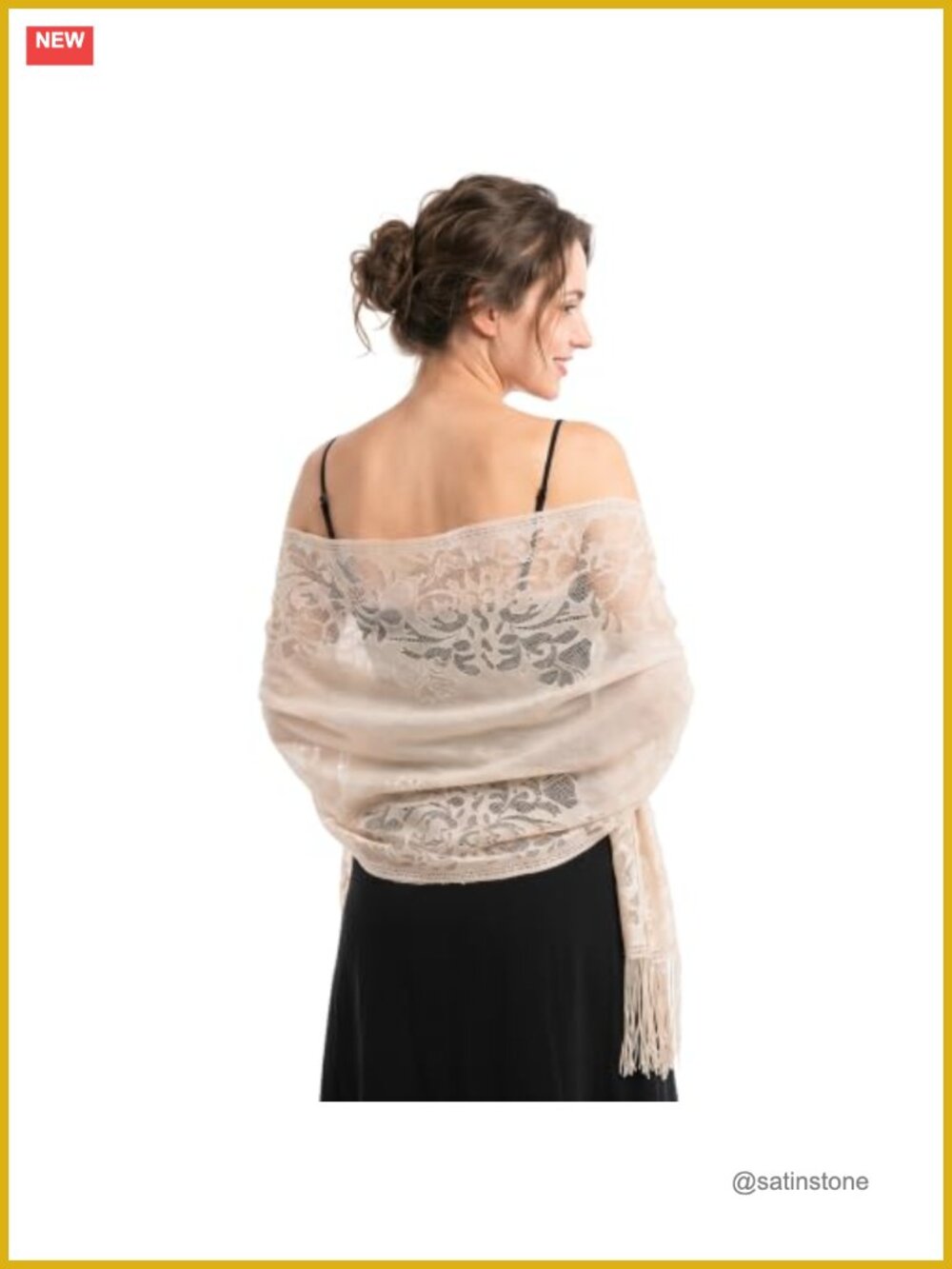 Lace Pashmina Shawl Wrap for Wedding Evening Dress Bridal Scarf Chapel Veil